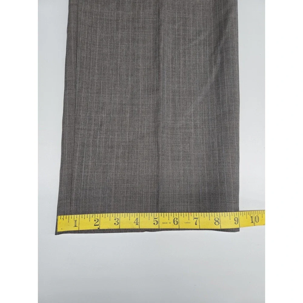 Banana Republic Men's Dress Pants Modern Fit Wool Blend Brown Stripe 35x30 Lined
